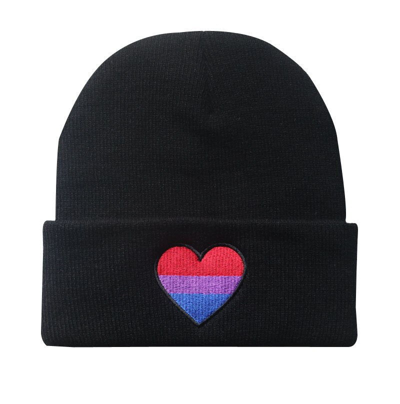 Rainbow Heart Beanie Cap