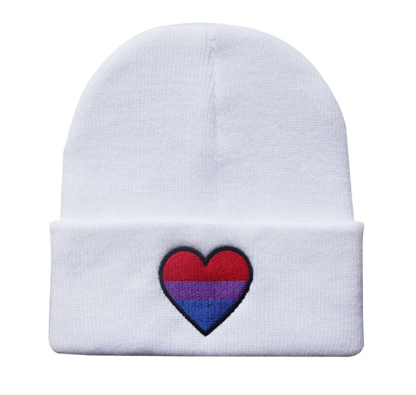 Rainbow Heart Beanie Cap