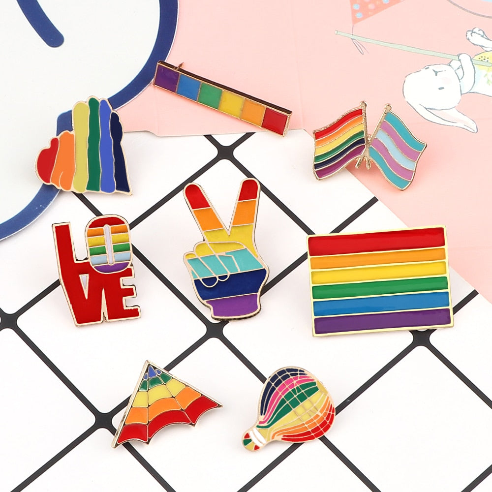 LGBT rainbow metal pins