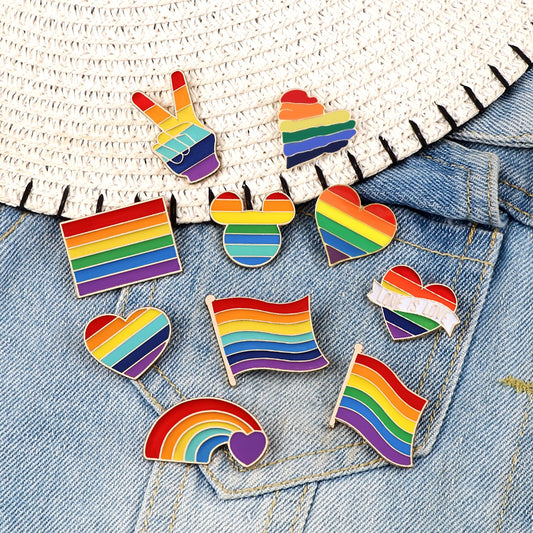 LGBT rainbow metal pins