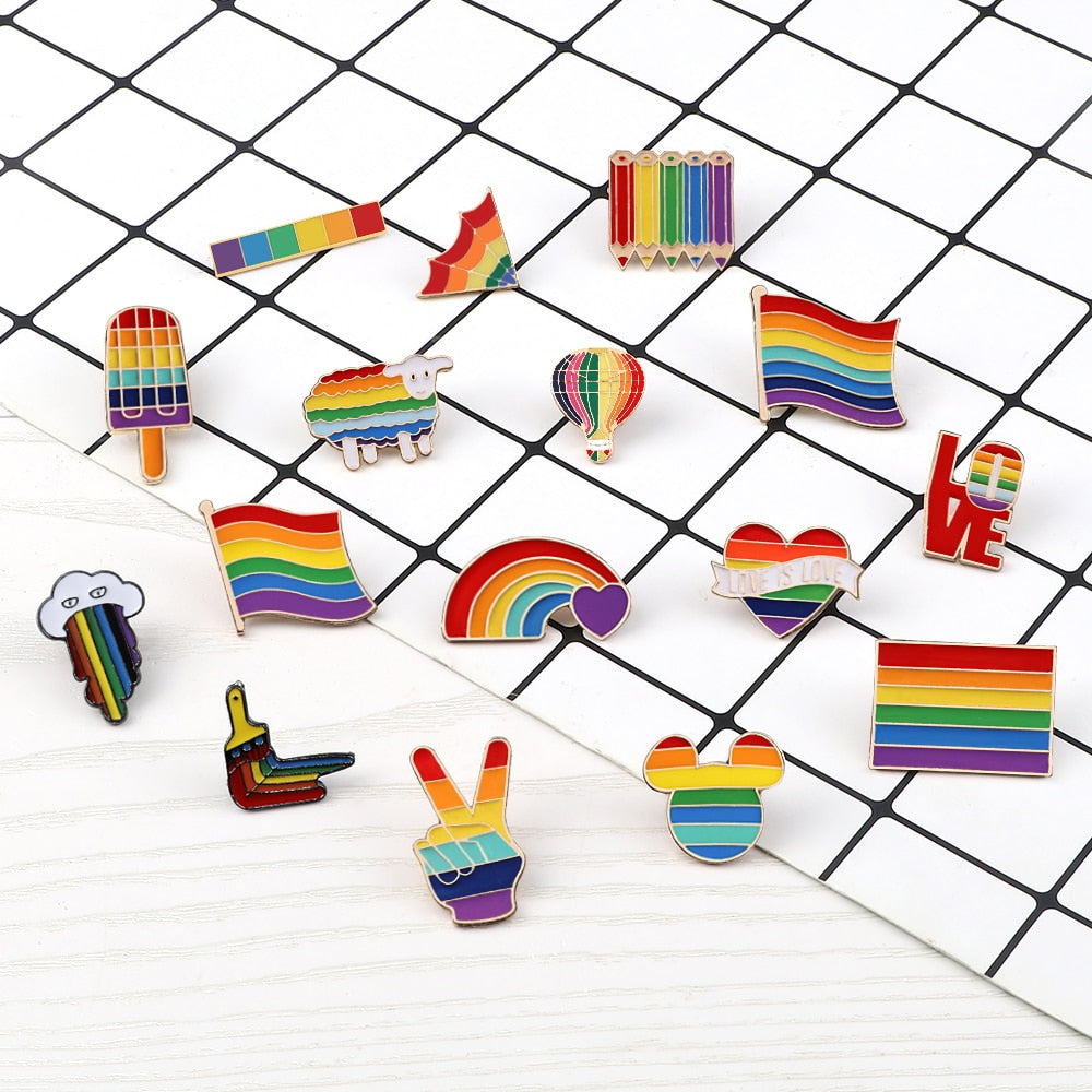 LGBT rainbow metal pins