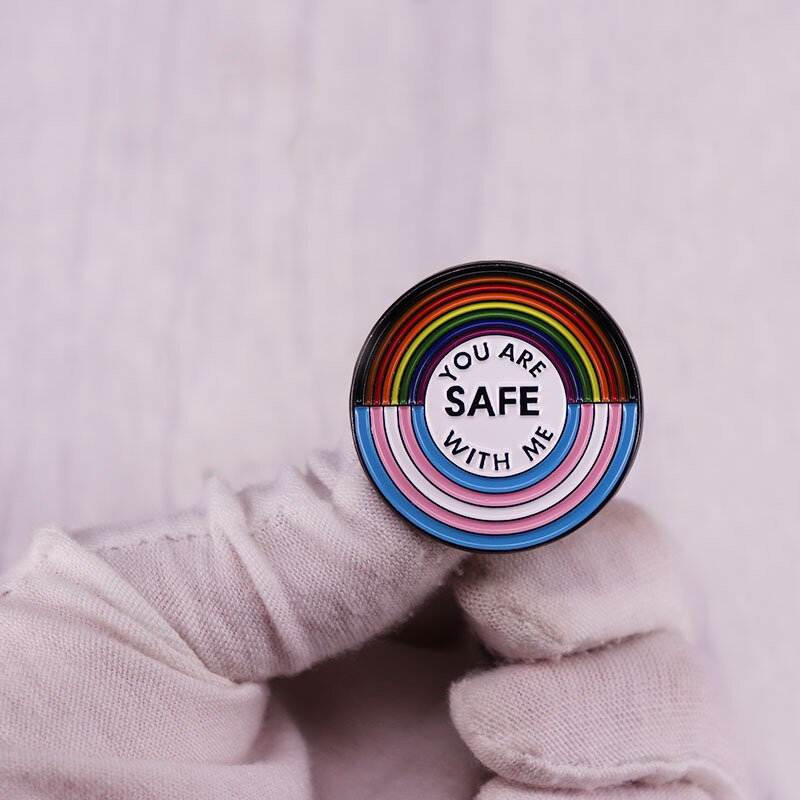 You are safe with me rainbow badge