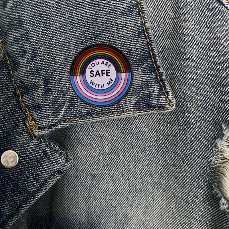 You are safe with me rainbow badge